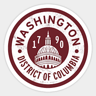 Retro Washington DC Circle Badge Sticker
